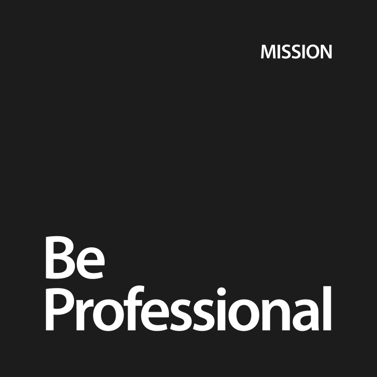 MISSION, Be Professional